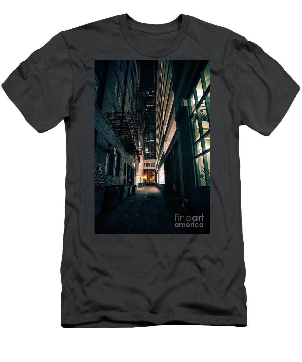 Alley T-Shirt featuring the photograph Midnight by Bruno Passigatti