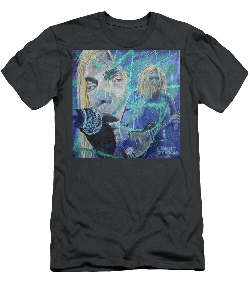 Allman Brothers Band T-Shirt featuring the painting Midnight Ryders by Stuart Engel