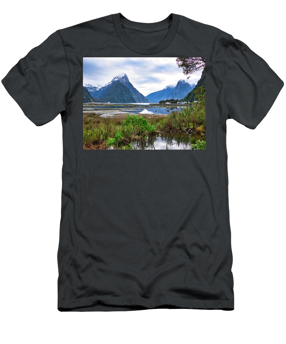 Milford Sound T-Shirt featuring the photograph Milford Sound - New Zealand by Steven Ralser