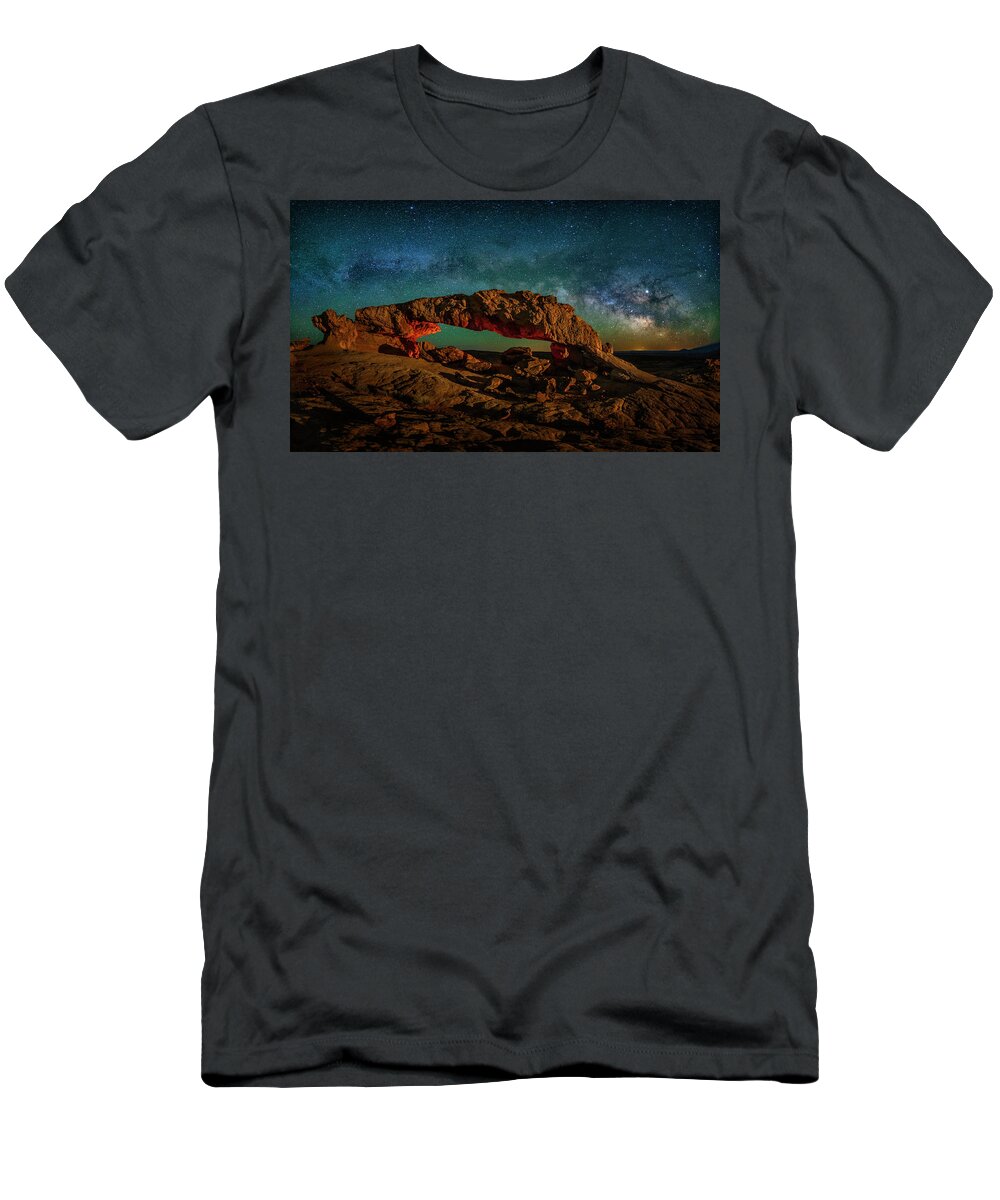 Milky Way T-Shirt featuring the photograph Milky Way Arch in Escalante by Michael Ash