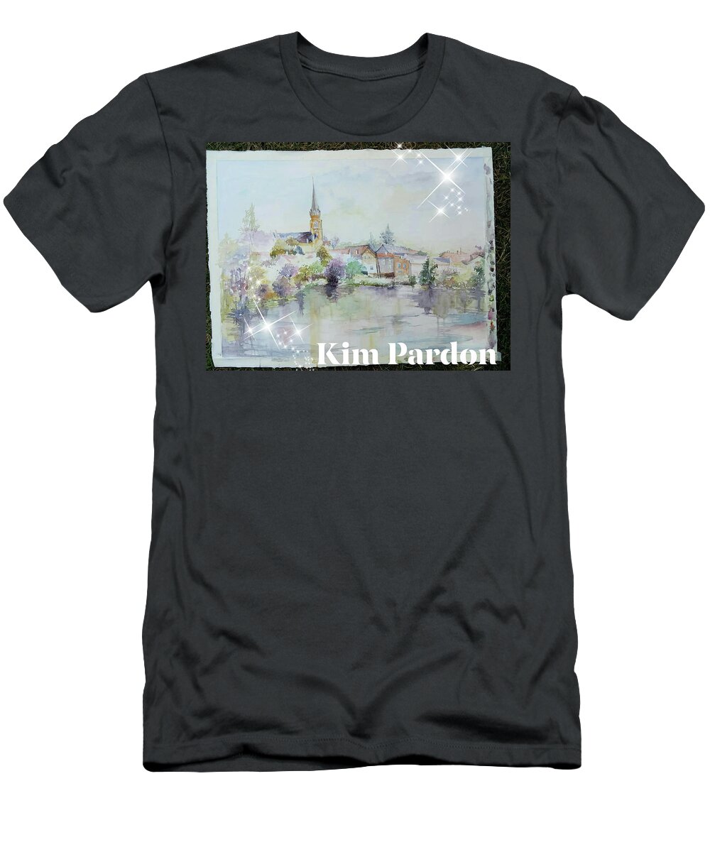  T-Shirt featuring the painting Montmorillon 85 by Kim PARDON