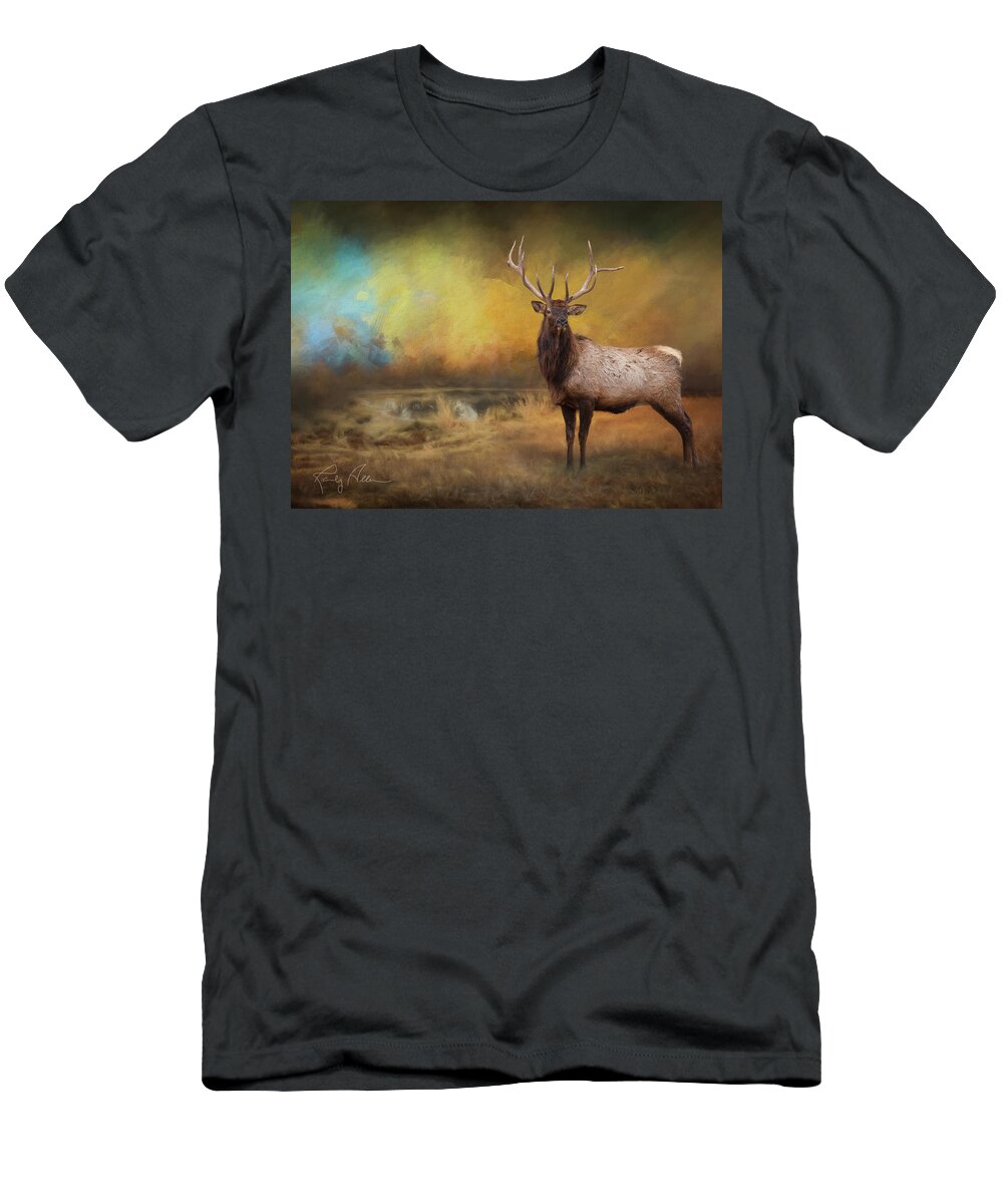 Bull Elk T-Shirt featuring the photograph Morning Bugler by Randall Allen