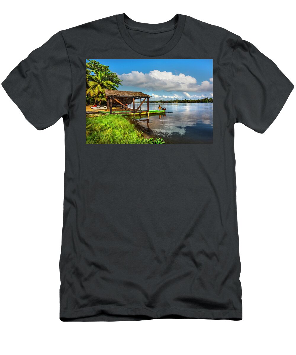 African T-Shirt featuring the photograph Morning Harbor by Debra and Dave Vanderlaan