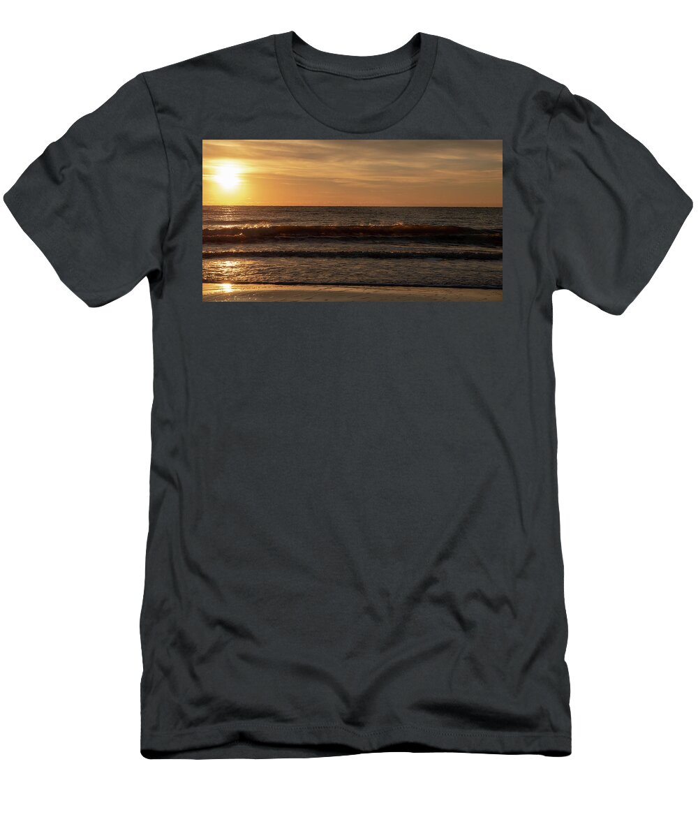 Sunrise T-Shirt featuring the photograph Morning Waves on Hilton Head No. 0379 by Dennis Schmidt
