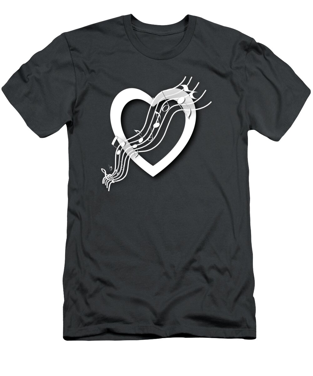 Abstract T-Shirt featuring the digital art Music flows through the heart by Isabella Zietsman
