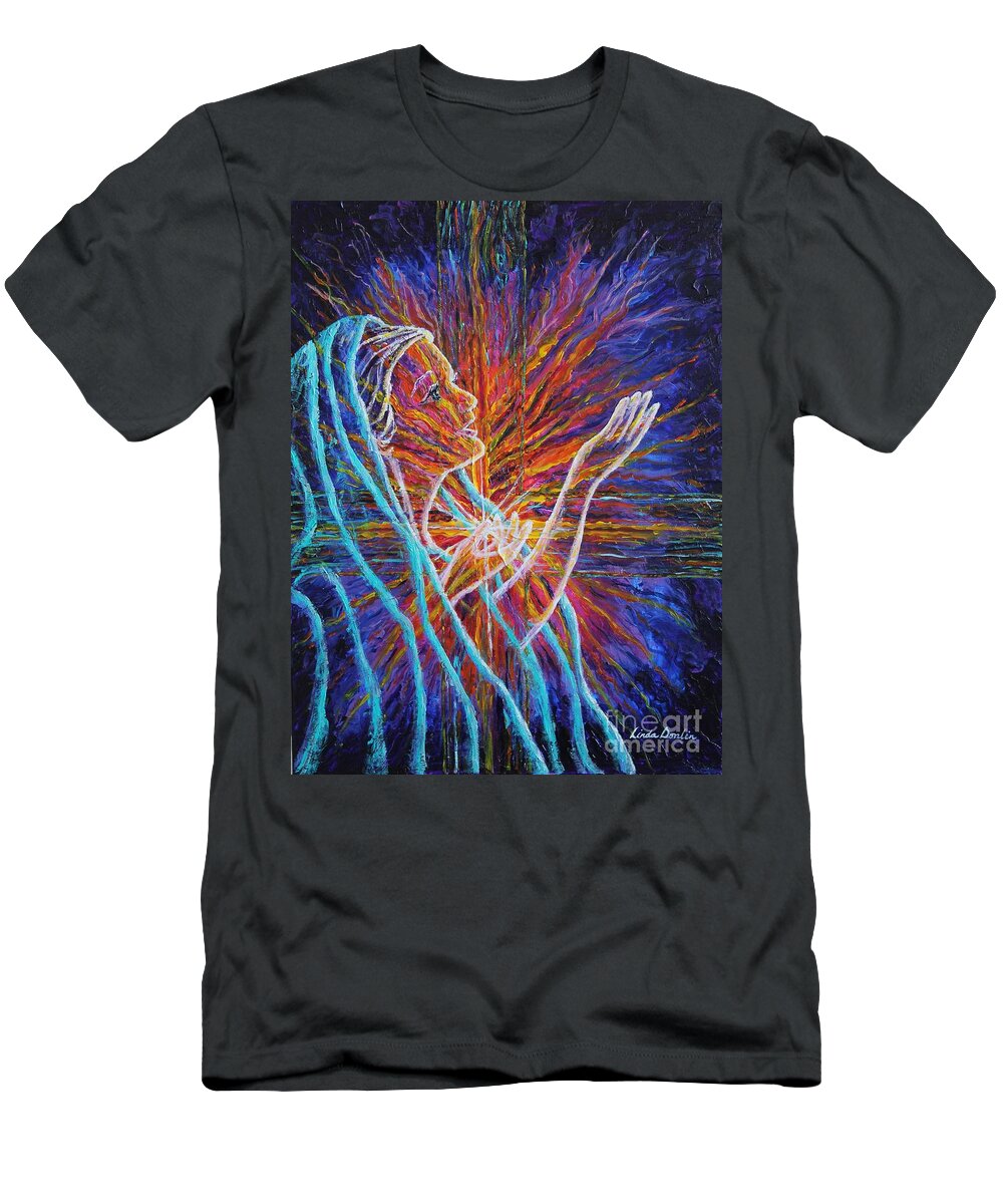 Magnificat T-Shirt featuring the painting My Soul Doth Magnify the Lord by Linda Donlin