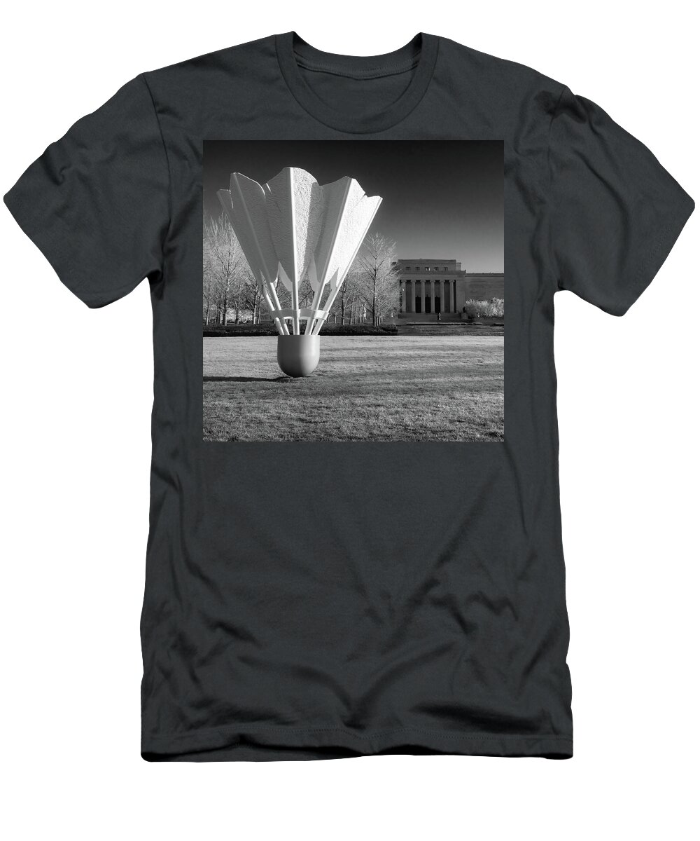 America T-Shirt featuring the photograph Nelson Atkins Art Museum in Infrared - Kansas City - Square by Gregory Ballos