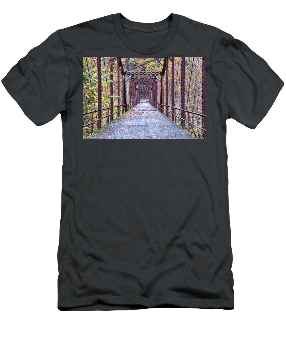 Obed Wild And Scenic River National Park T-Shirt featuring the photograph Nemo Bridge Trail 1 by Phil Perkins