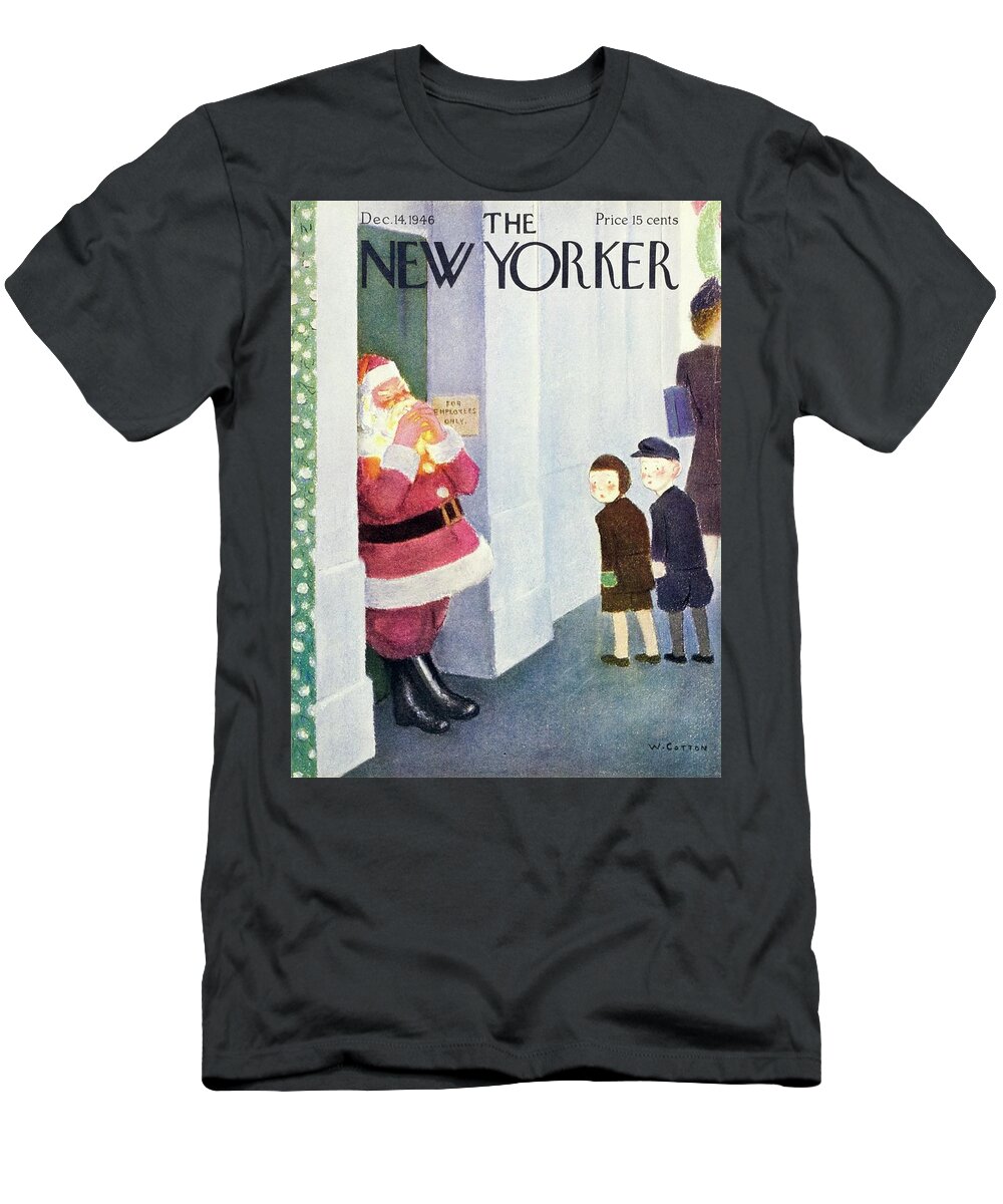Illustration T-Shirt featuring the painting New Yorker December 14, 1946 by William Cotton