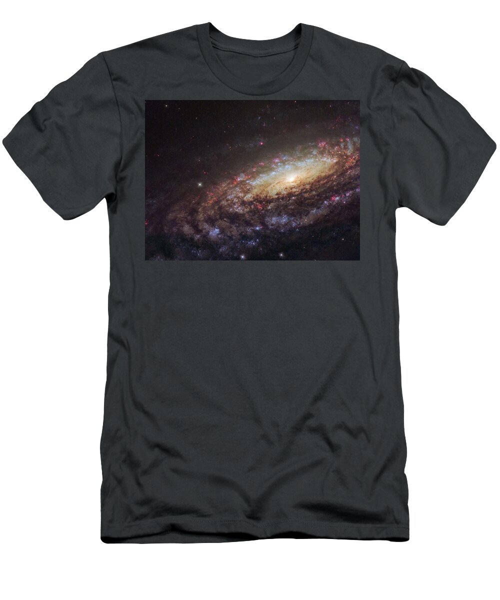 Cosmos T-Shirt featuring the painting NGC 7331 in the constellation of Pegasus the Winged Horse by Celestial Images
