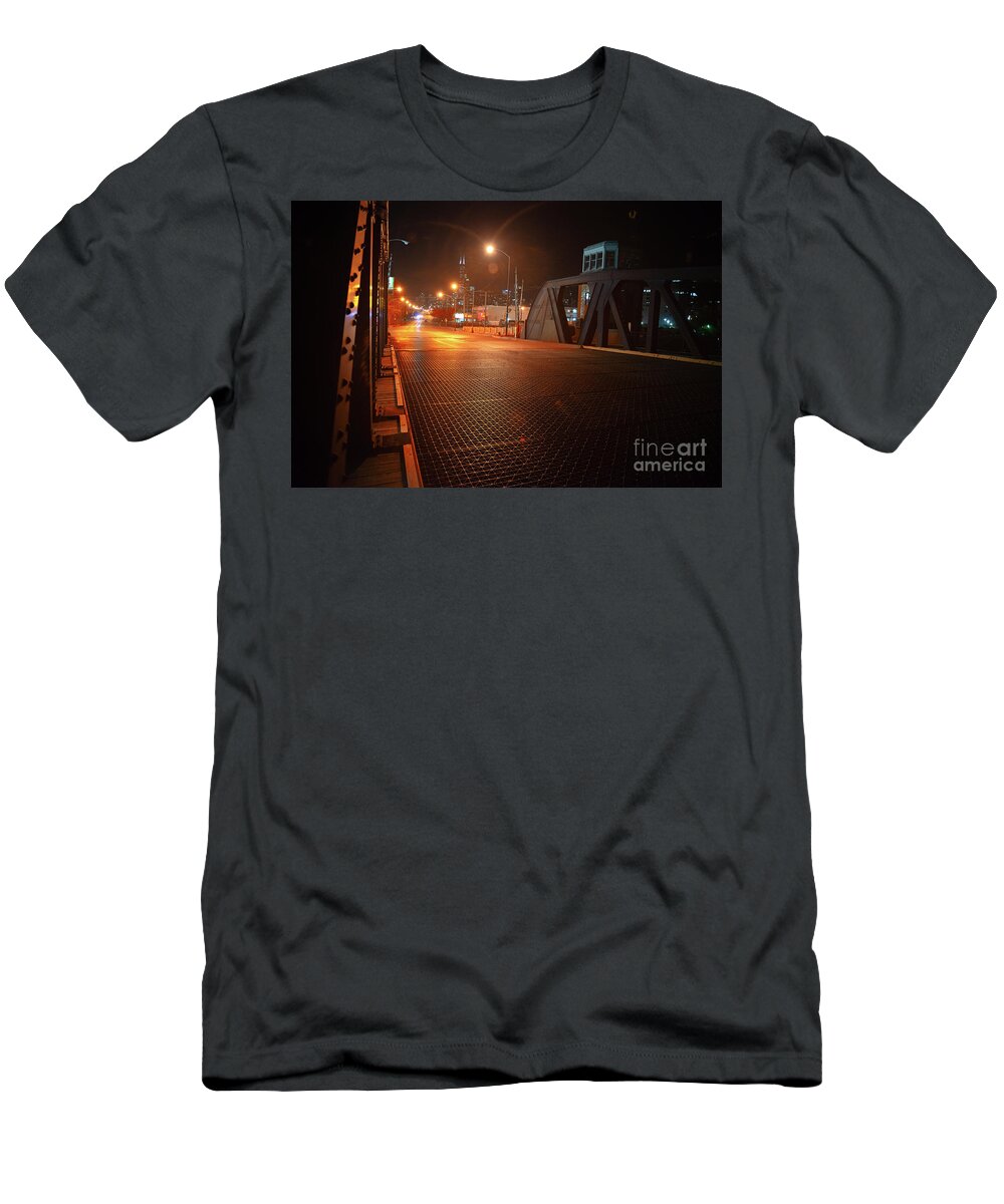 Chicago T-Shirt featuring the photograph Night and The City by Bruno Passigatti
