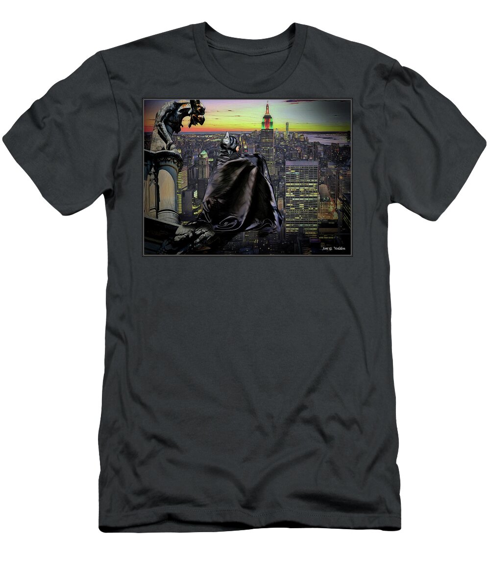 Bat T-Shirt featuring the photograph Night Of The Bat Man by Jon Volden