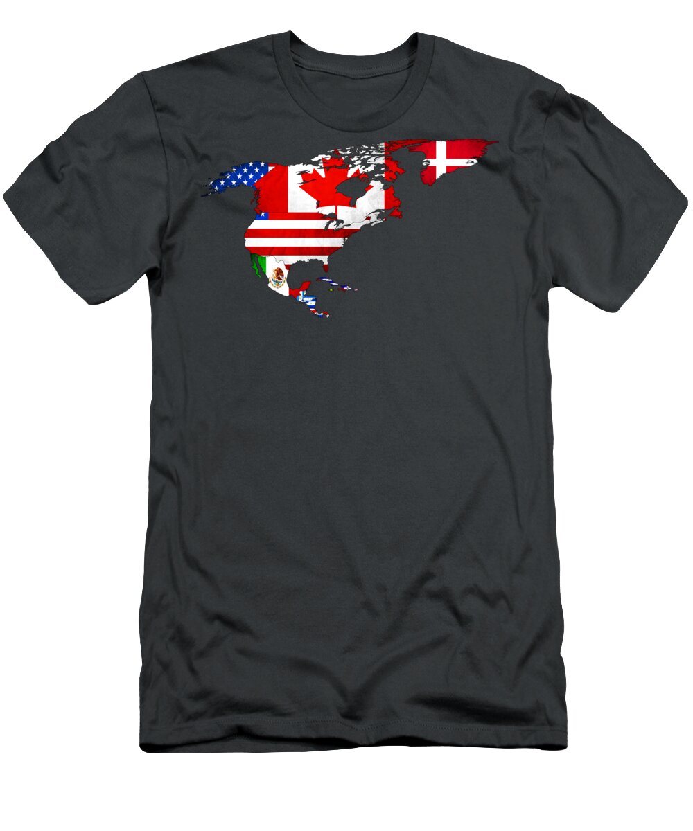 Art Of Flags T-Shirt featuring the painting North America By Al Zoro D74t70b by Flags