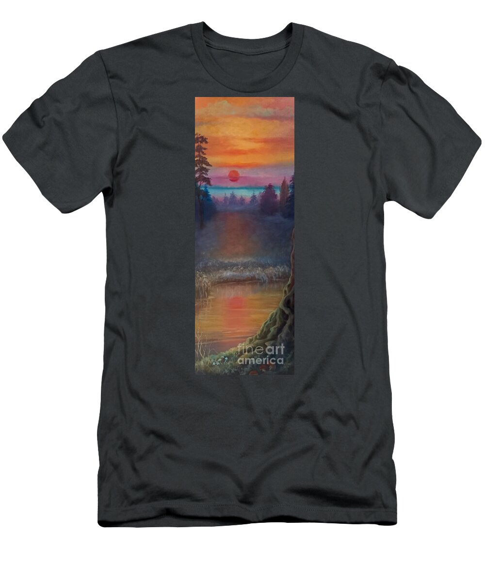 21st Century T-Shirt featuring the painting Northern Light, 2021 by Lee Campbell