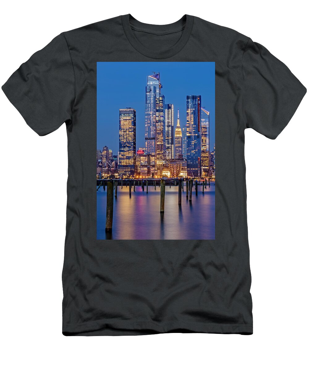 Nyc Skyline T-Shirt featuring the photograph NYC Hudson Yards Skyline by Susan Candelario