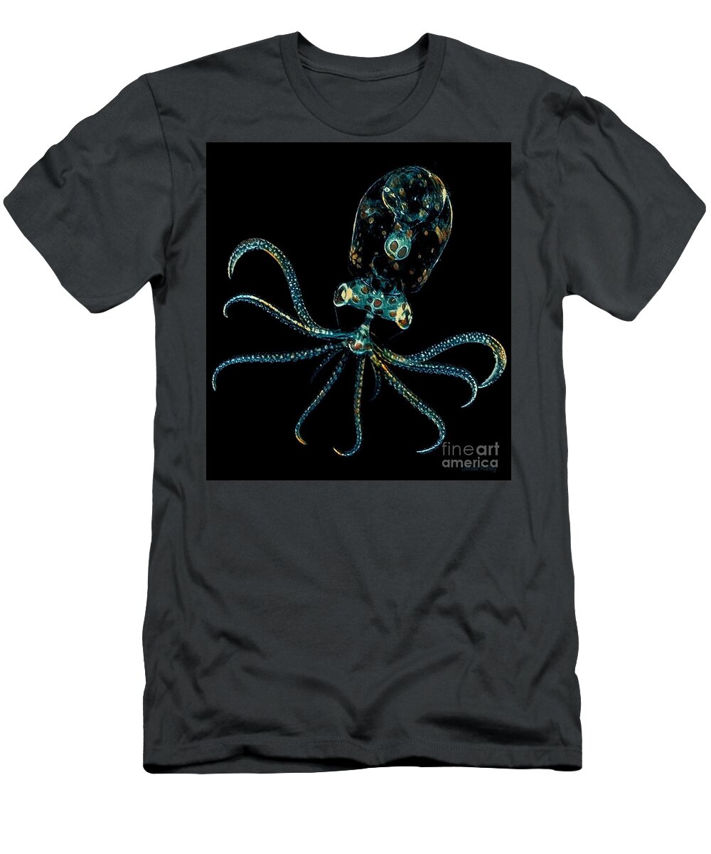 Octopus T-Shirt featuring the mixed media OctoHi by Denise Railey