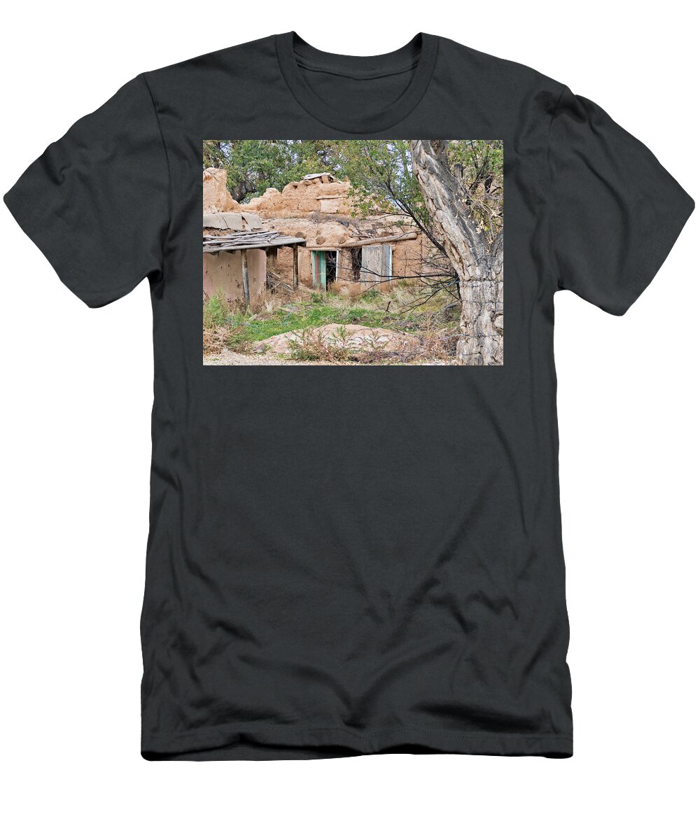 Taos T-Shirt featuring the photograph Old Buildings in Ranchos de Taos by Segura Shaw Photography