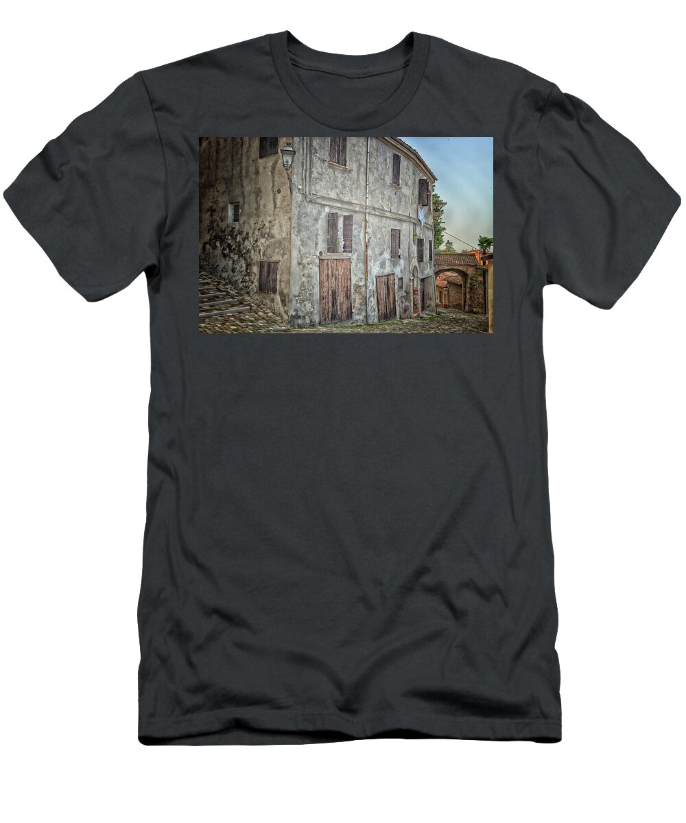 Old T-Shirt featuring the photograph Old cobbled alley by Vivida Photo PC