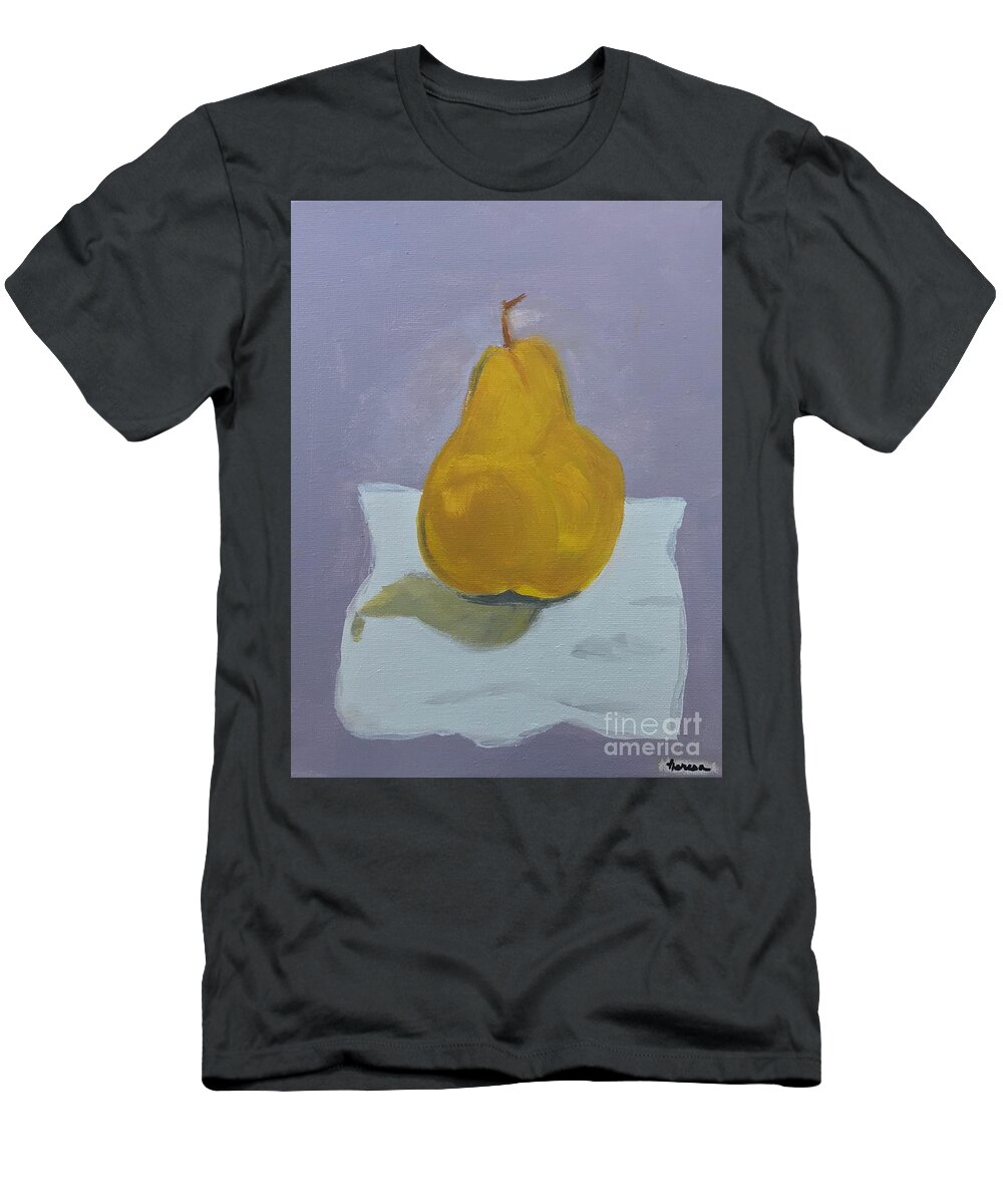 Original Art Work T-Shirt featuring the painting One Pear On a Napkin by Theresa Honeycheck