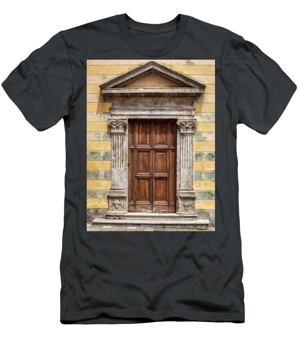 Door T-Shirt featuring the photograph Ornate Door of Tuscany by David Letts