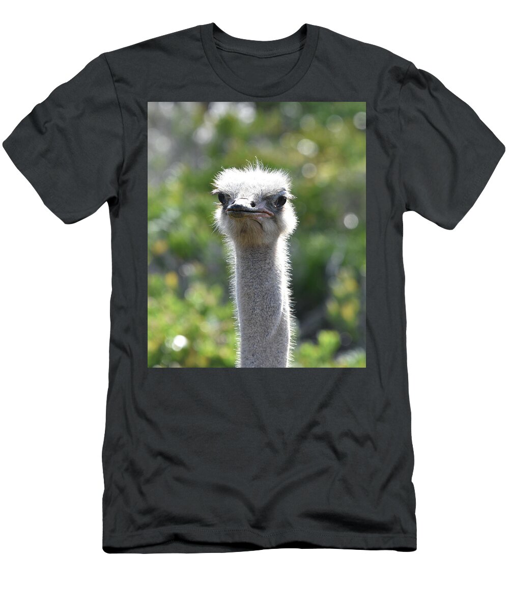 Ostrich T-Shirt featuring the photograph Ostrich Closeup by Ben Foster