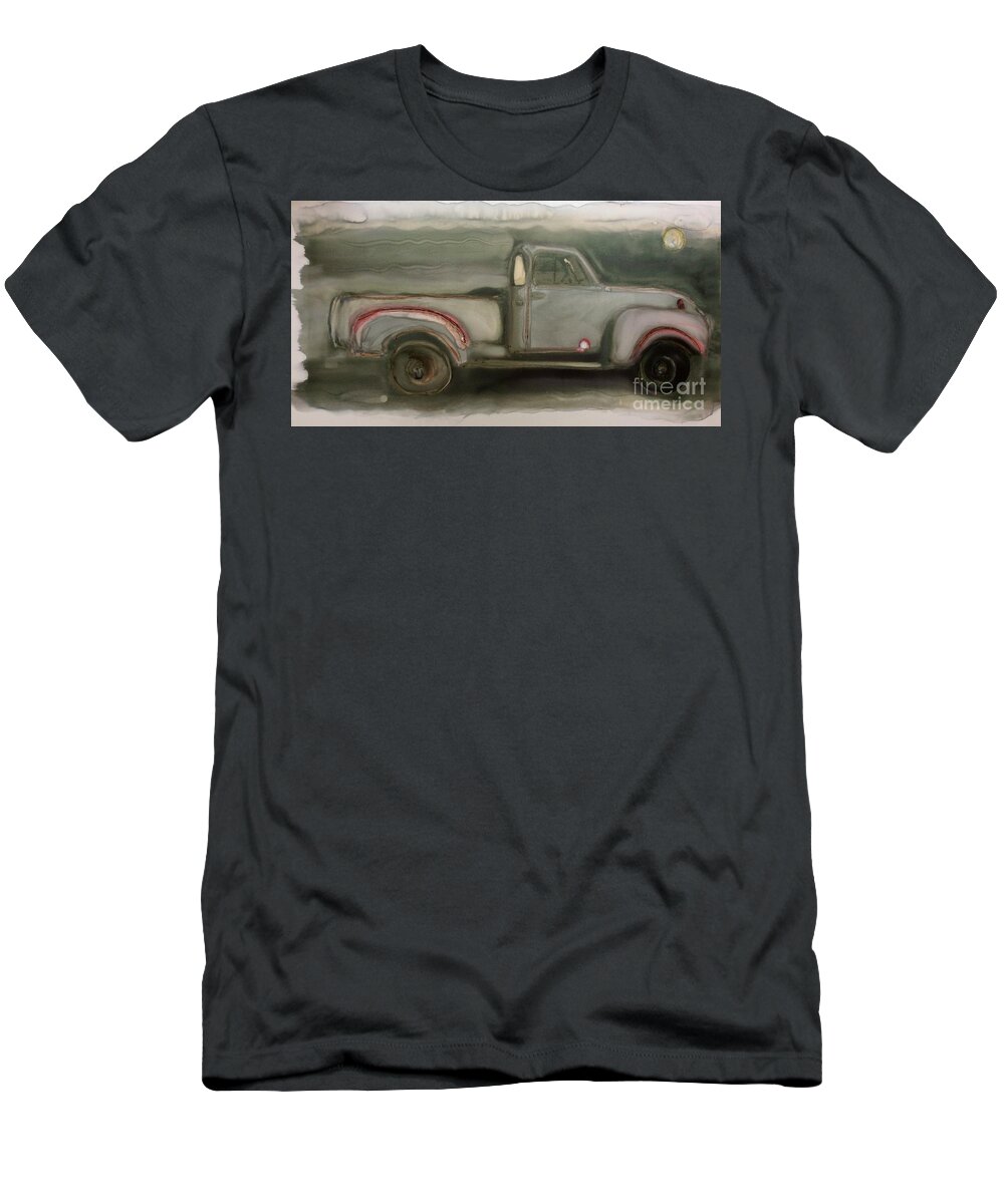 Trucks Antique Trucks Chevy T-Shirt featuring the painting Our Favorite Ride by FeatherStone Studio Julie A Miller