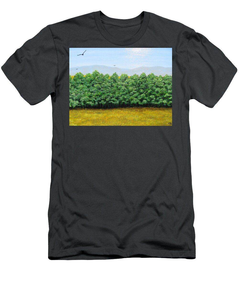 Aussie Nature T-Shirt featuring the painting Peace and Quiet the Aussie Way by Tammy Oliver