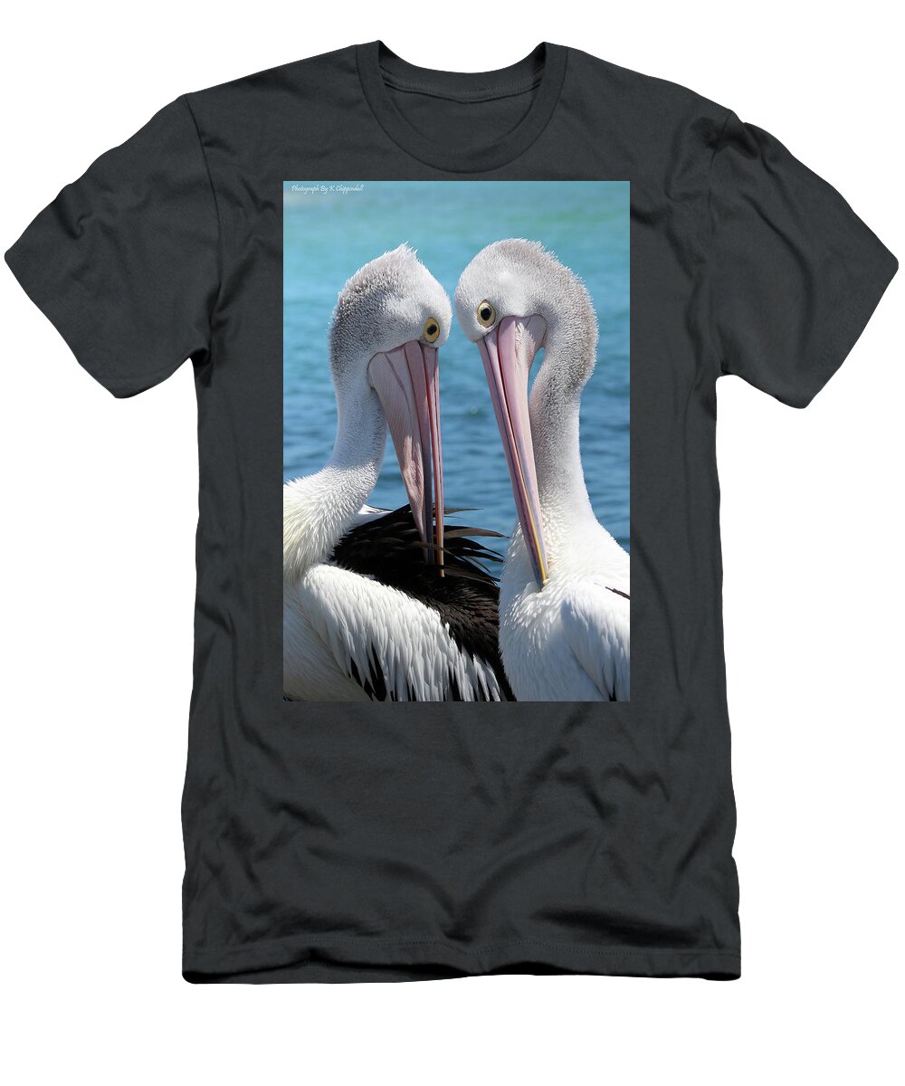 Pelican Love T-Shirt featuring the digital art Pelican love 06163 by Kevin Chippindall
