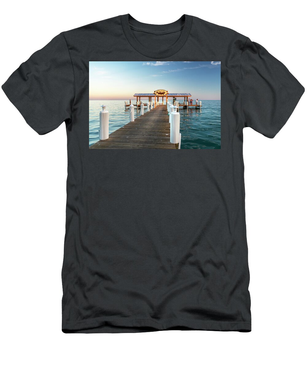 Estock T-Shirt featuring the digital art Pier At Cheeca Lodge, Islamorada by Laura Zeid