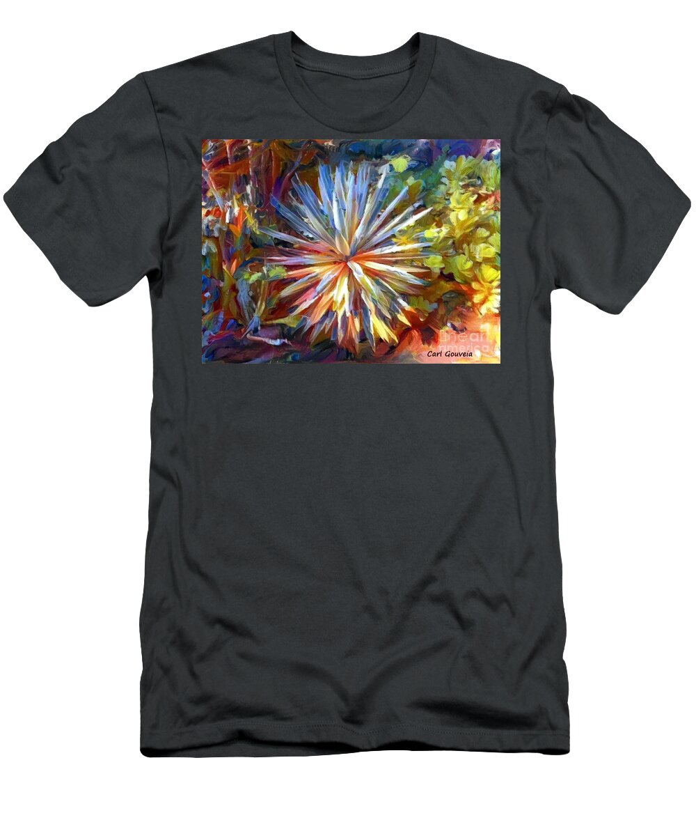  Abstract Art T-Shirt featuring the mixed media Pine Abstract by Carl Gouveia
