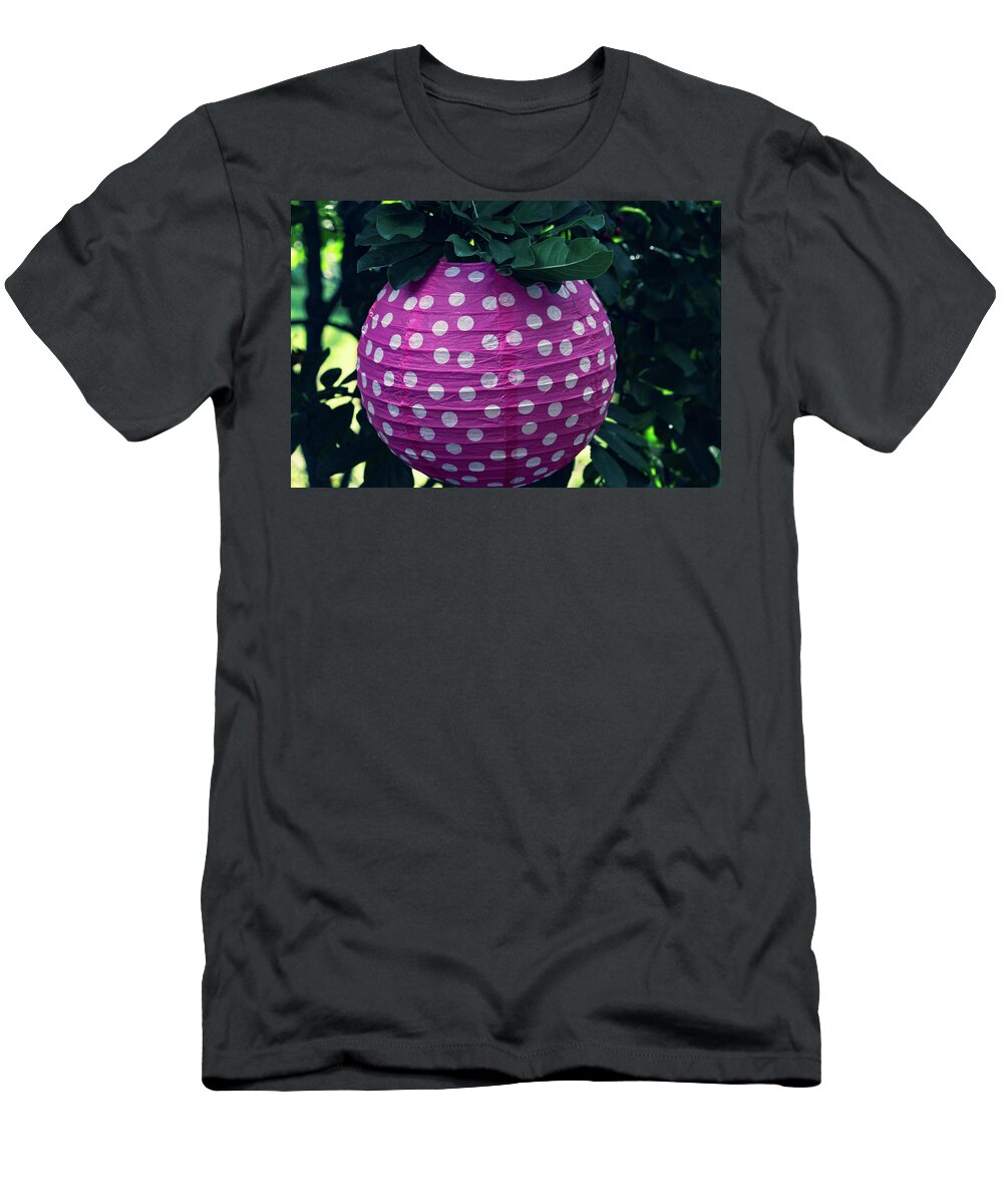 Ball T-Shirt featuring the photograph Pink Paper Polka Dot Ball by Laura Smith