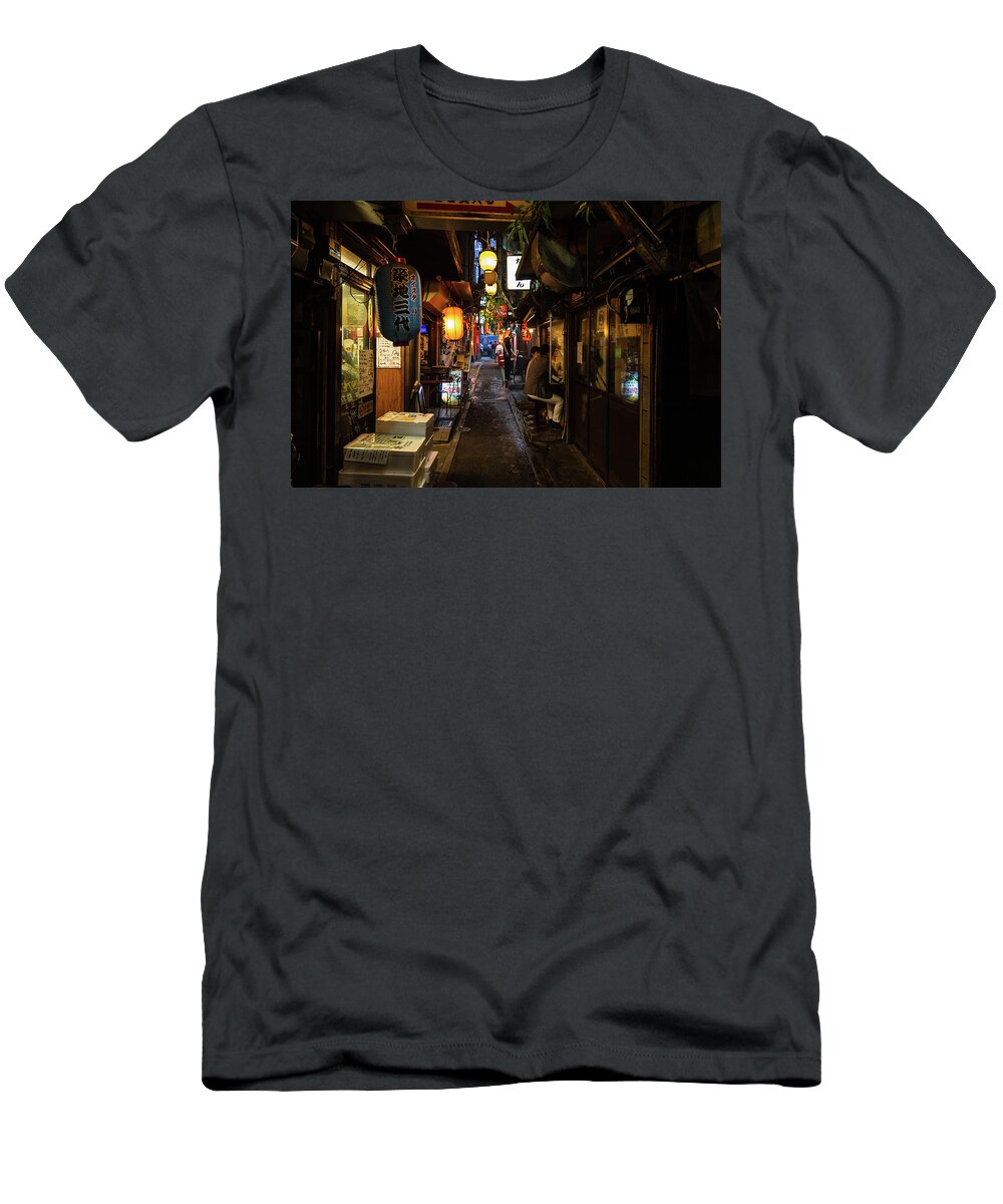 Tokyo T-Shirt featuring the photograph Piss Alley, Shinjuku, Tokyo by Aashish Vaidya