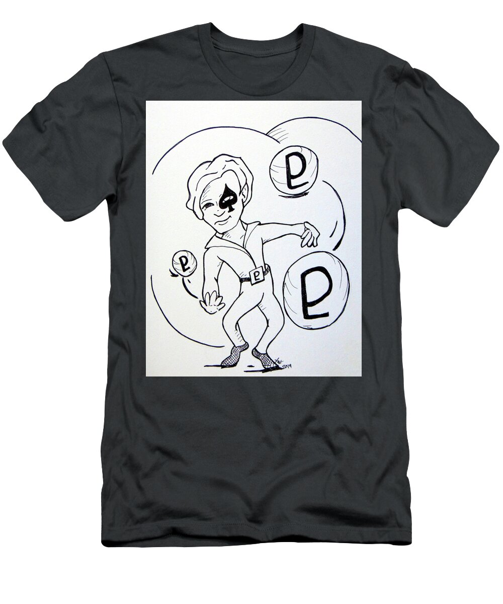 Pluto T-Shirt featuring the drawing Pluto by Loretta Nash