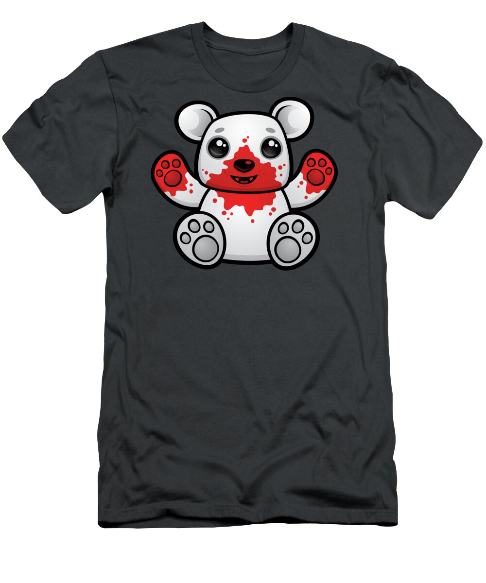 Polar Bear T-Shirt featuring the digital art Polar Bear Cub First Kill by John Schwegel