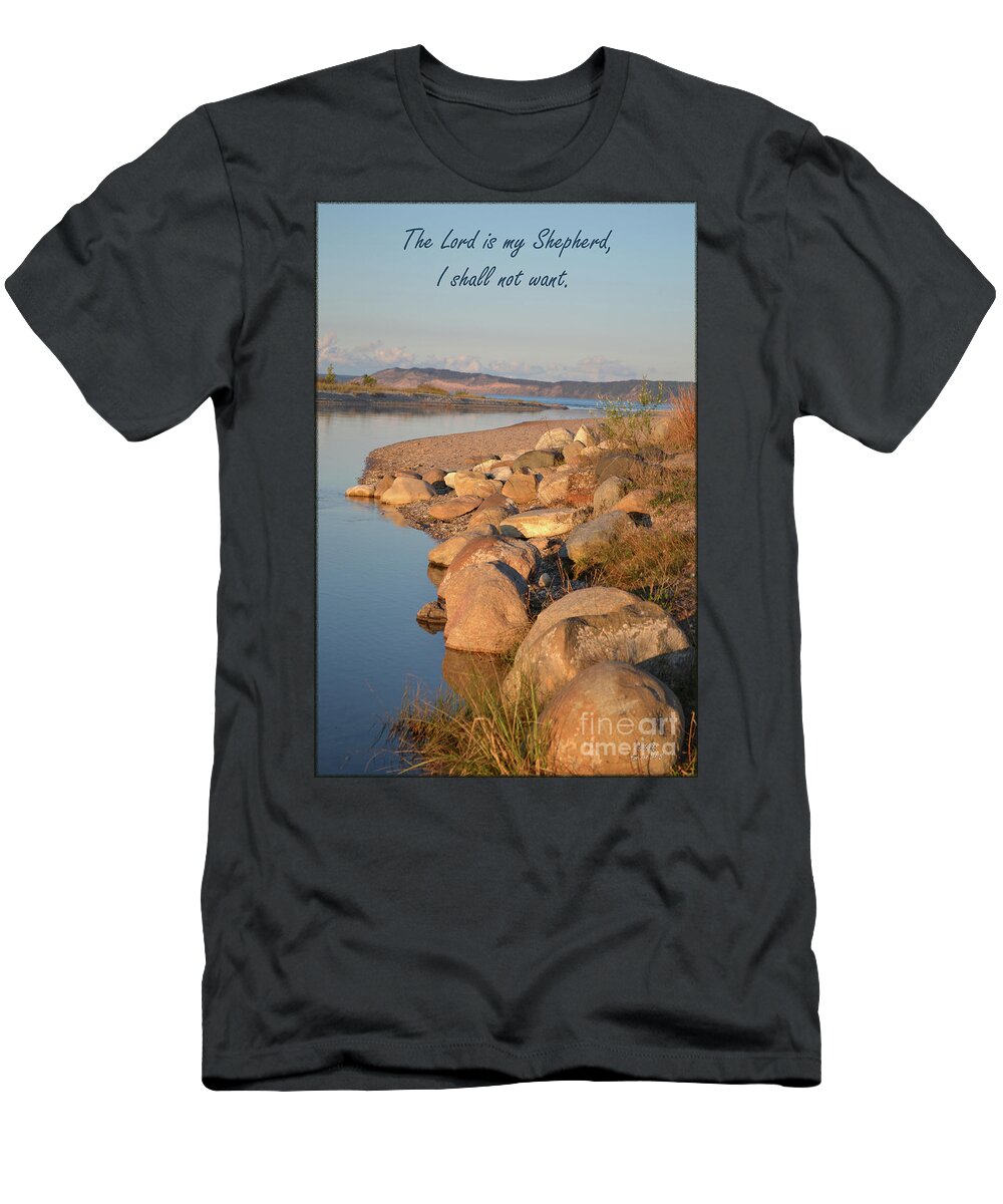  T-Shirt featuring the mixed media Psalm 23 1 by Lori Tondini