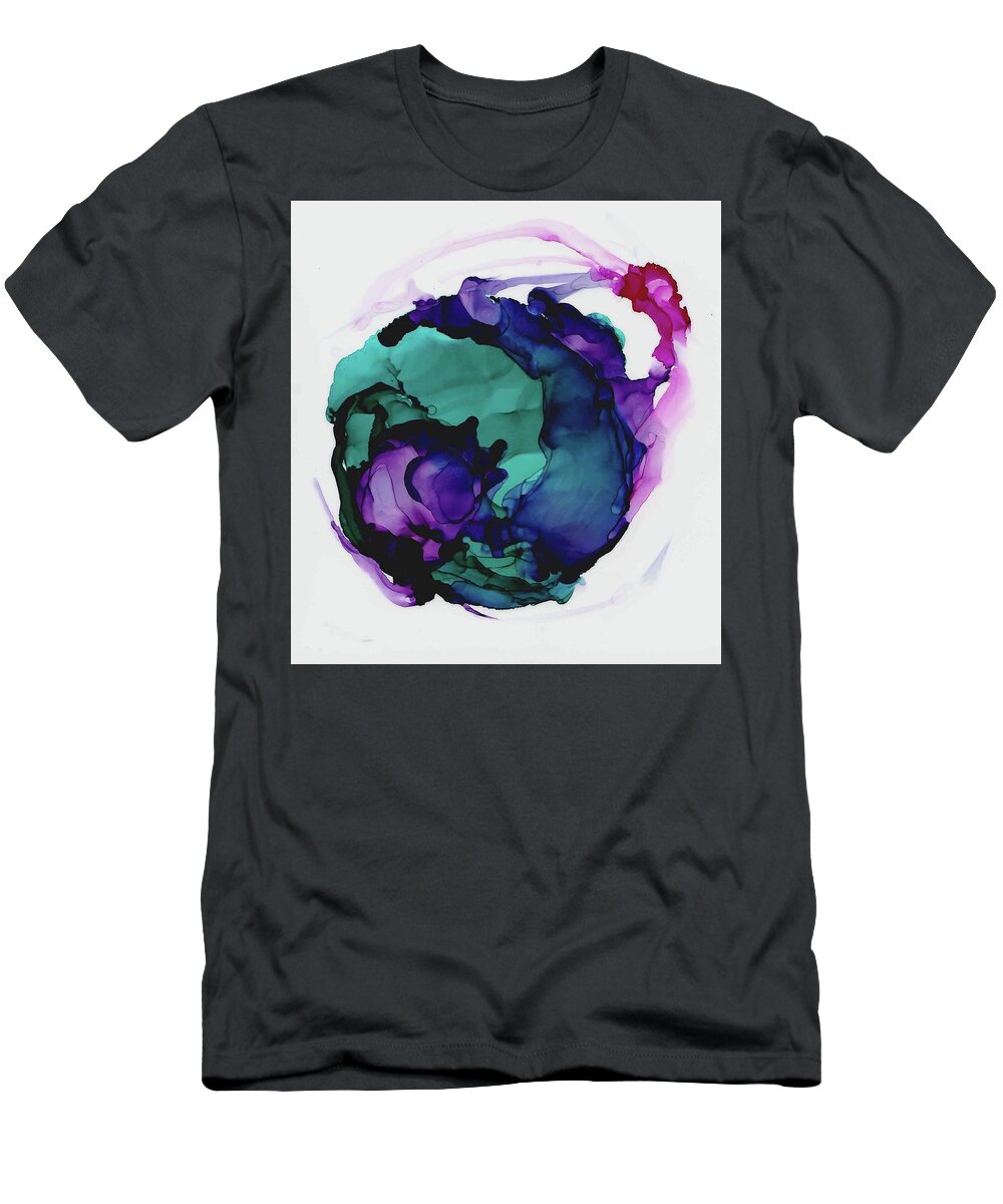 Floral T-Shirt featuring the painting Punctuation by Christy Sawyer