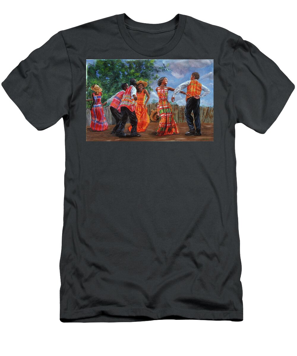 Caribbean T-Shirt featuring the painting Quadrille by Jonathan Gladding