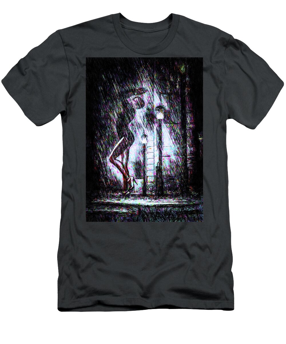 Dancer T-Shirt featuring the painting Rain Dance by Bob Orsillo