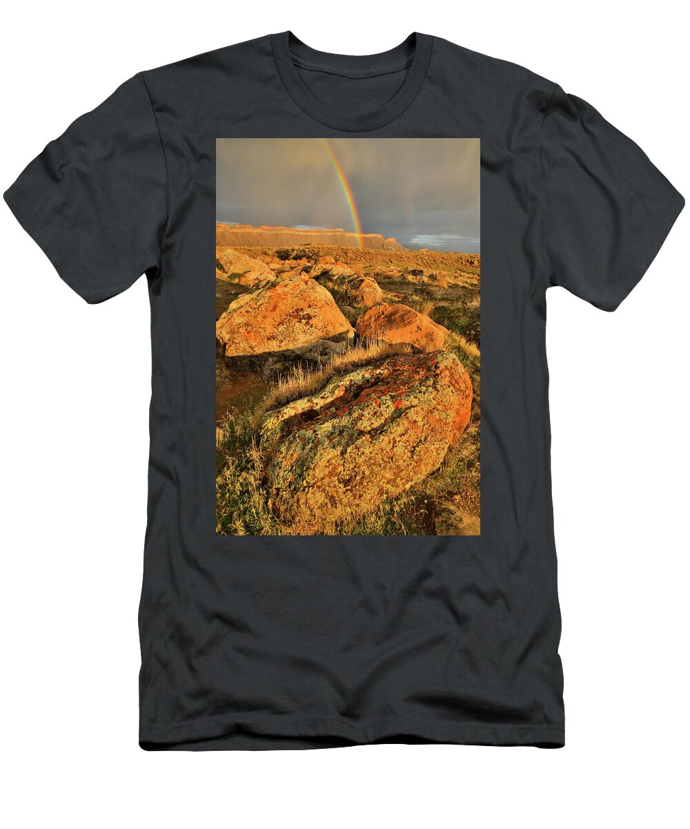 Grand Junction T-Shirt featuring the photograph Rainbow Over the Book Cliffs by Ray Mathis