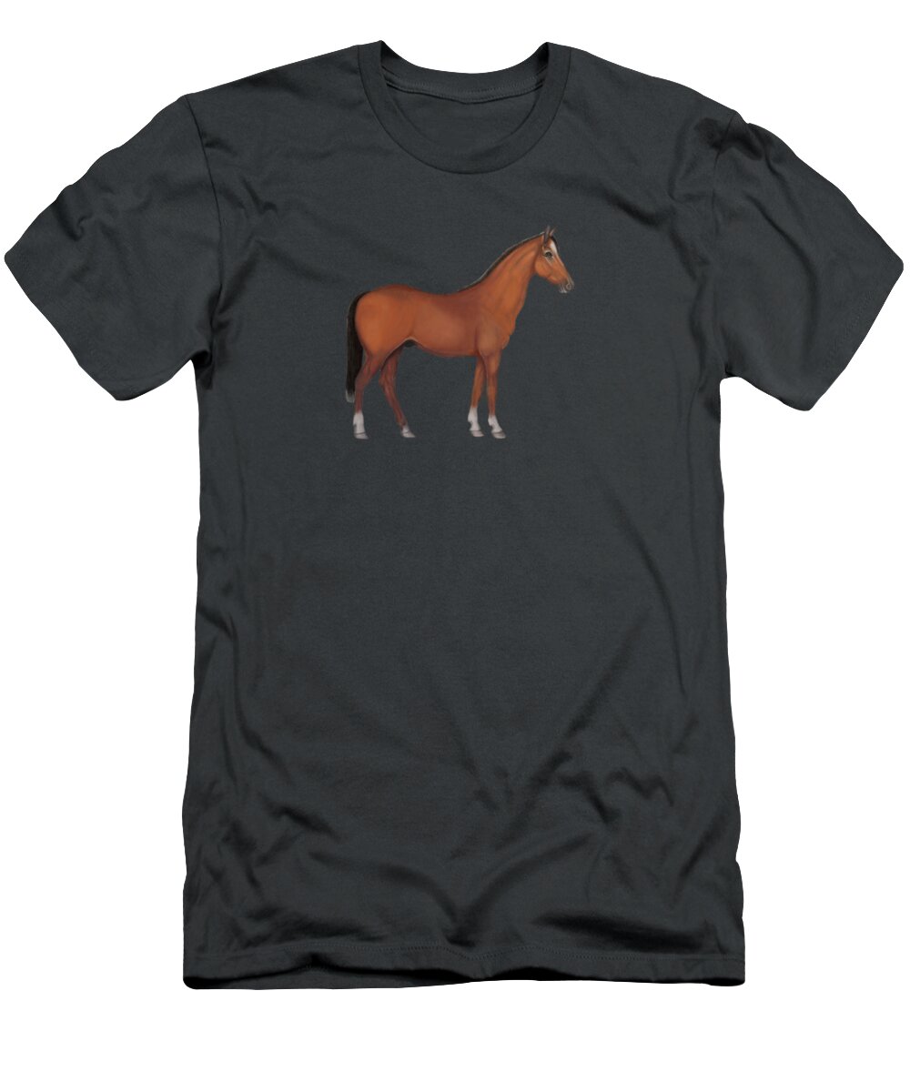 Horse T-Shirt featuring the mixed media Ready for show by Zina Stromberg