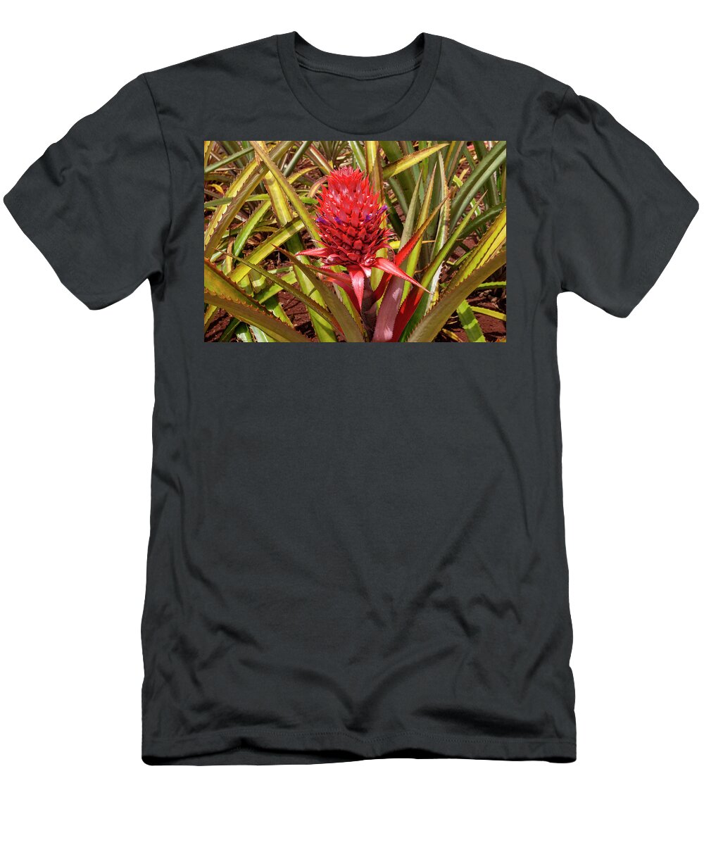 Oahu T-Shirt featuring the photograph Red and Purple Pineapple by Anthony Jones