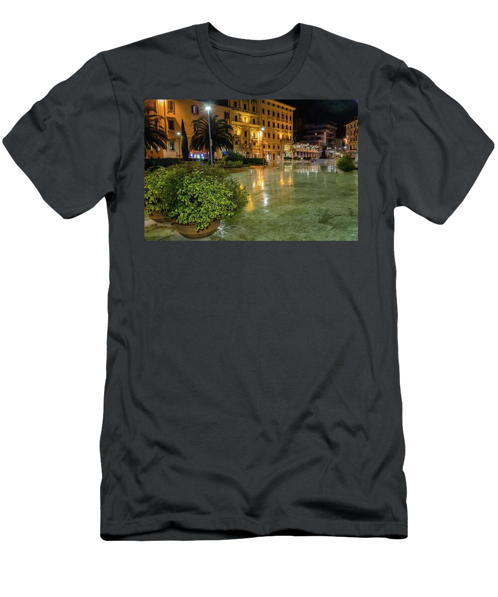 Montecatini T-Shirt featuring the photograph Reflecting on Montecatini Terme by Douglas Wielfaert