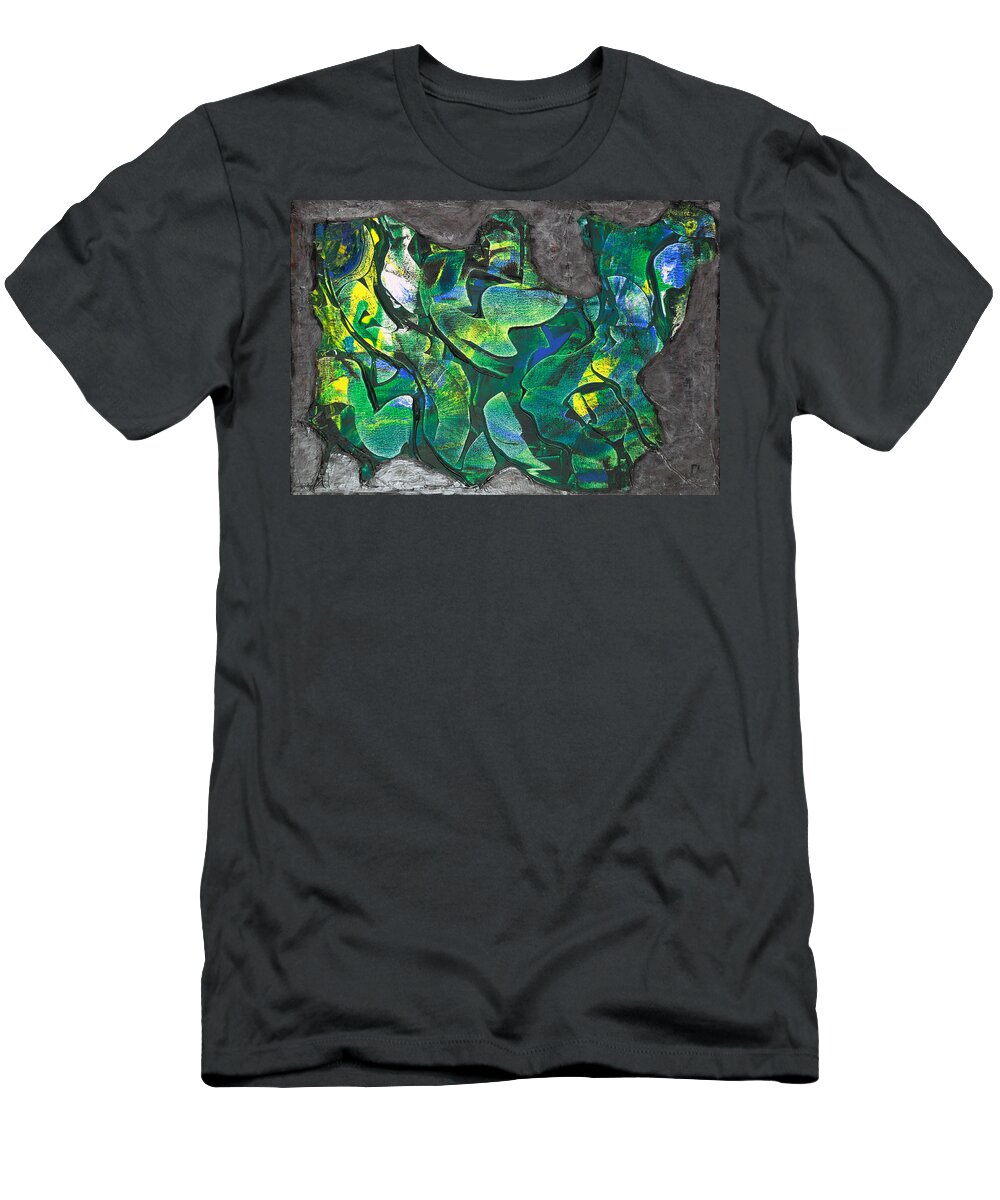 Rho 16 T-Shirt featuring the painting Rho #16 Abstract by Sensory Art House