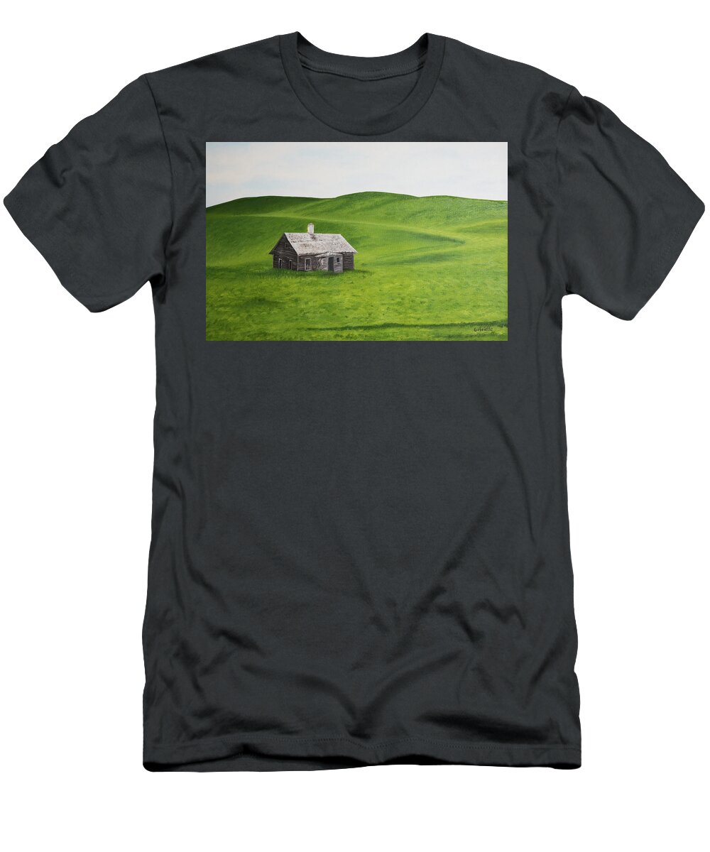 Landscape T-Shirt featuring the painting Roads Forgotten by Gabrielle Munoz