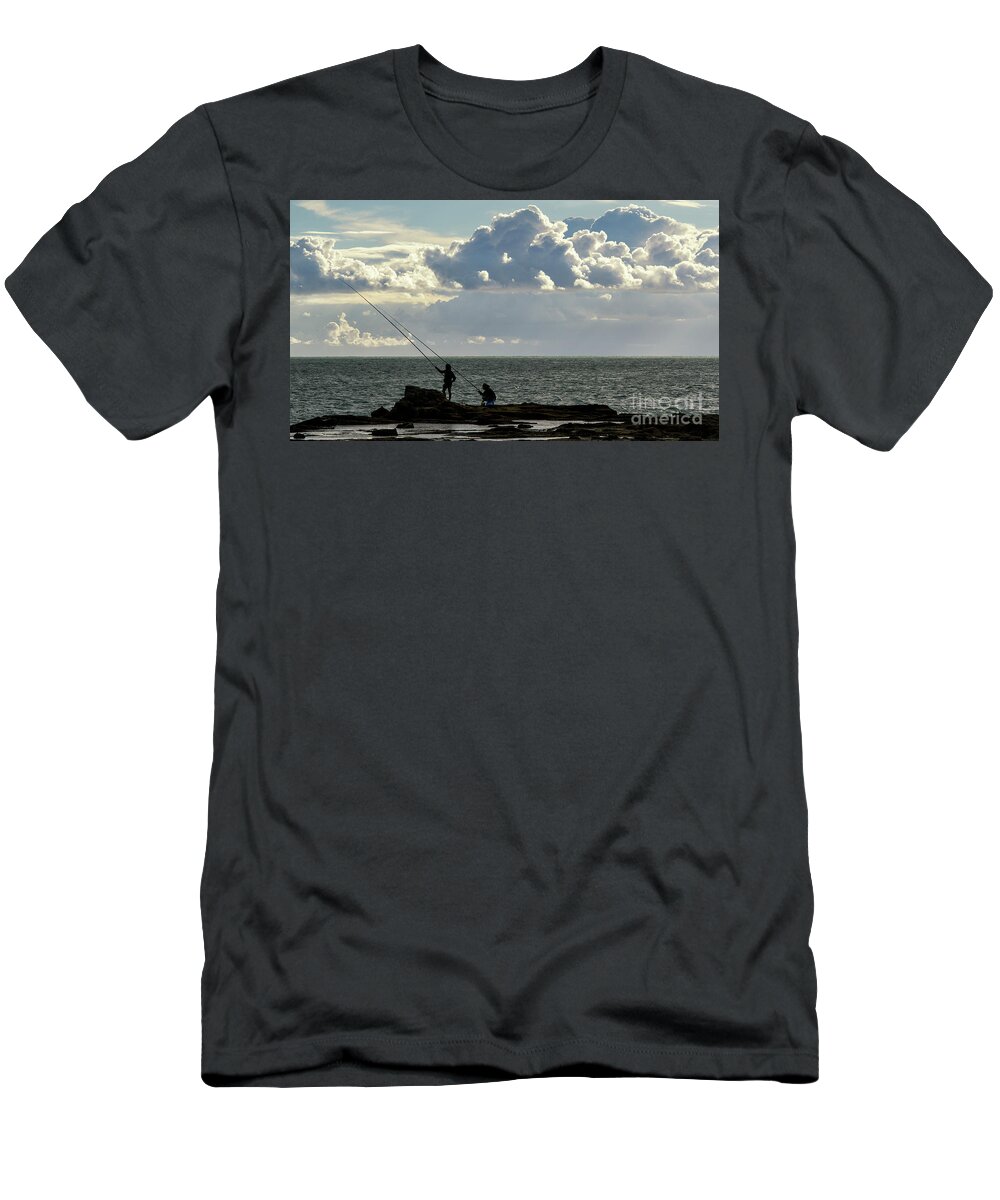 Recreation T-Shirt featuring the photograph Rock Fishing by Pablo Avanzini