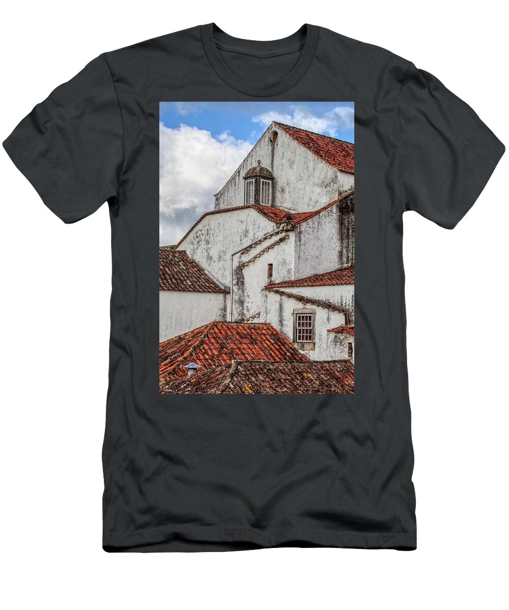 Obidos T-Shirt featuring the photograph Rooftops of Obidos by David Letts