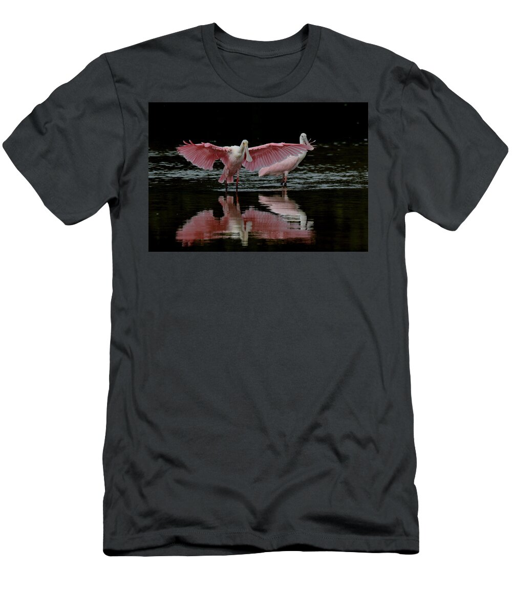 Spoonbill T-Shirt featuring the photograph Roseate Spoonbills by Jim Bennight