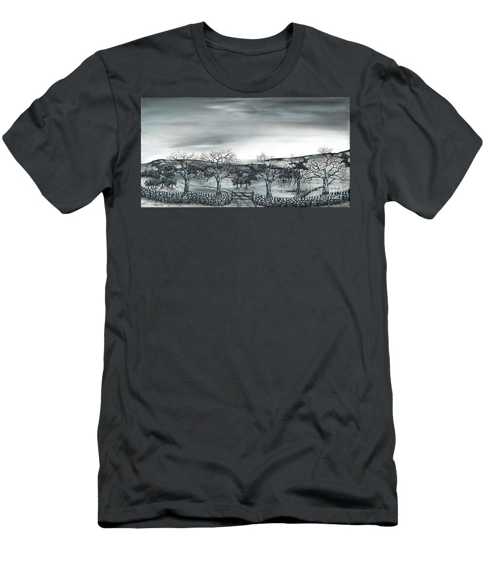 Trees T-Shirt featuring the painting Rural Trail 2 by Kenneth Clarke