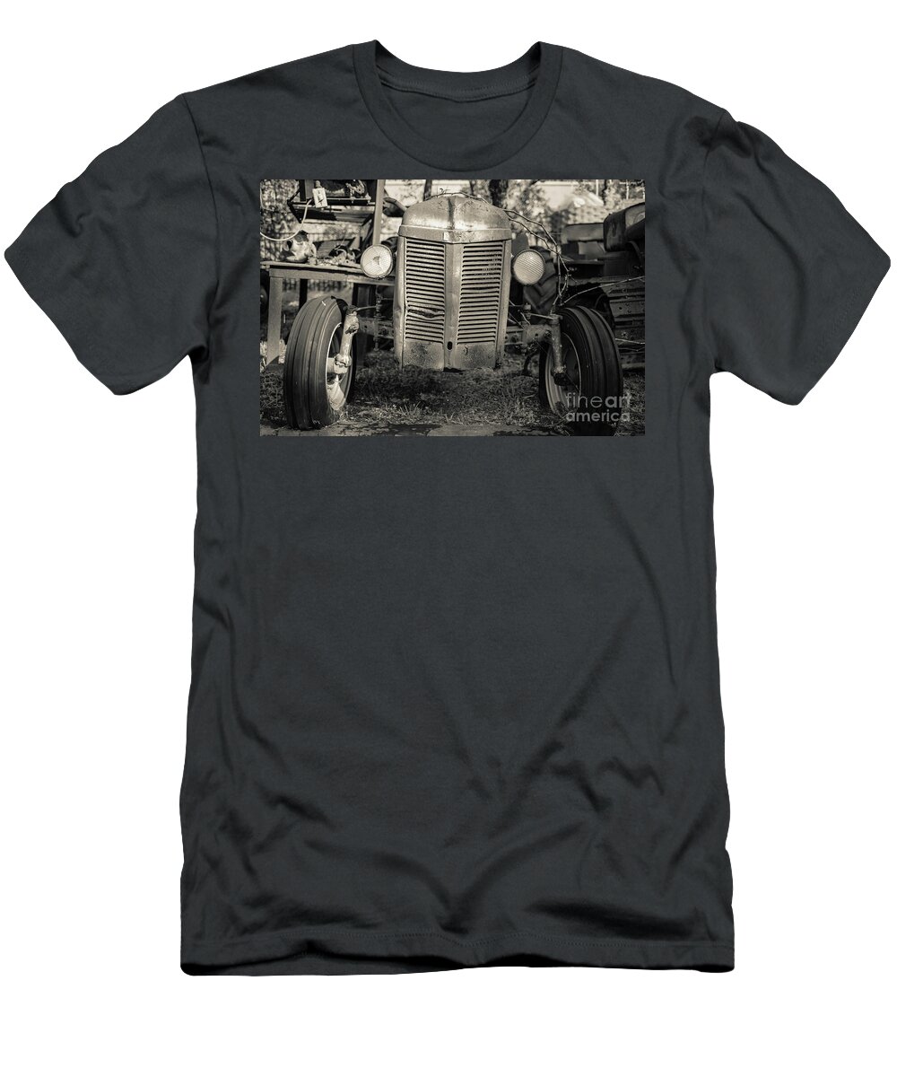 Tractor T-Shirt featuring the photograph Rusty Old Ford Vintage Farm Tractor by Edward Fielding