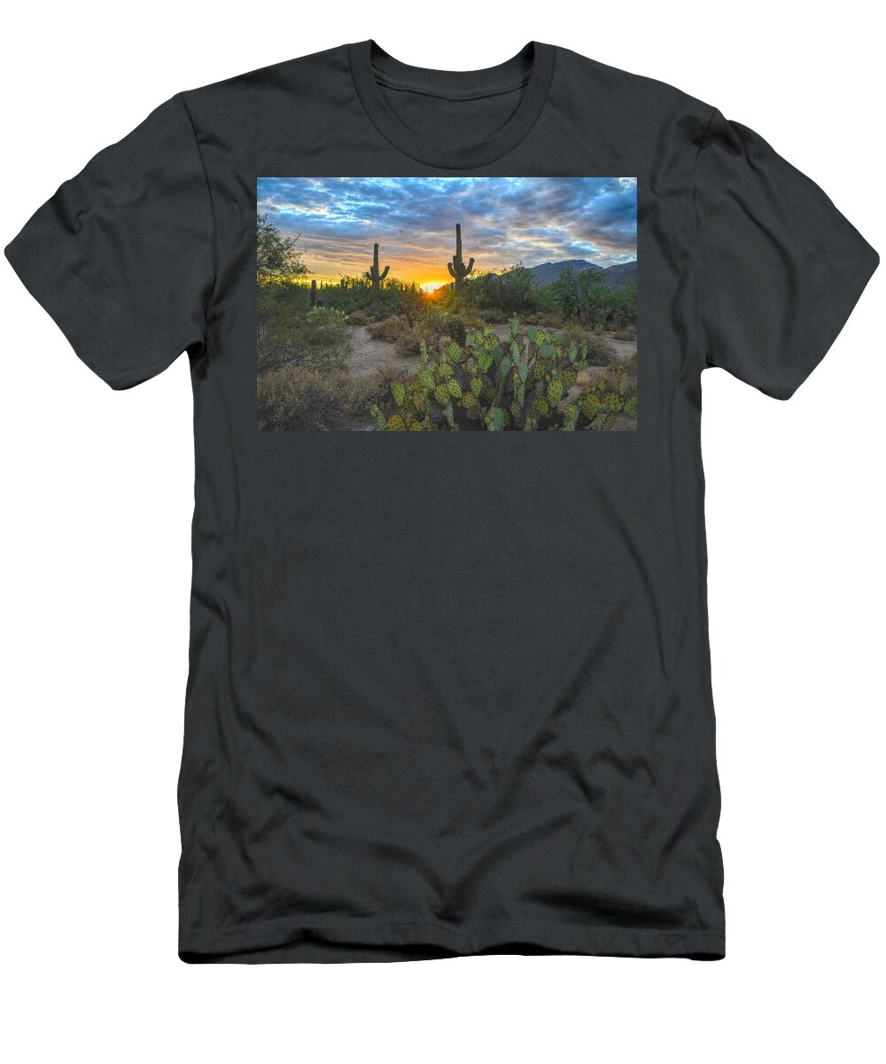 Sonoran Desert T-Shirt featuring the photograph Sabino Canyon and Mount Kimball Sunset, Tucson, AZ by Chance Kafka